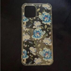 Floral Blue and Clear Phone Case